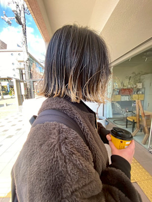 切りっぱなしボブ×グラデーションカラー
