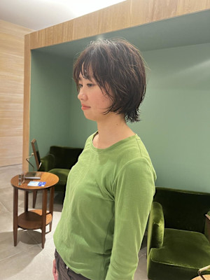 ショートウルフに絶妙なパーマ！