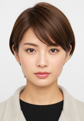 ナチュラルショート/ミルクブラウン/可愛い/耳かけショート