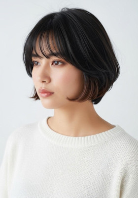 ナチュラルショート/ダークアッシュ/ミルクブラウン/耳かけ