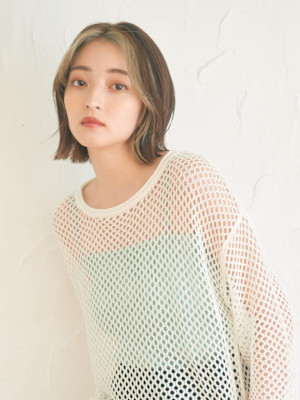 大人クールな切りっぱなしボブ