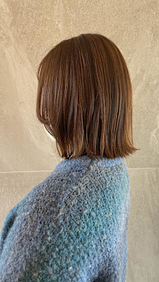 オレンジベージュカラーボブスタイル