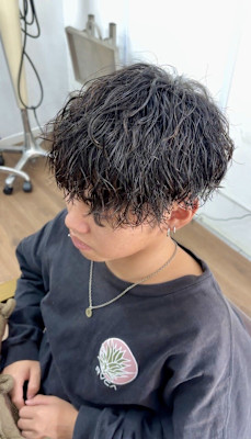 波巻きパーマ/波巻きマッシュ/刈り上げマッシュ