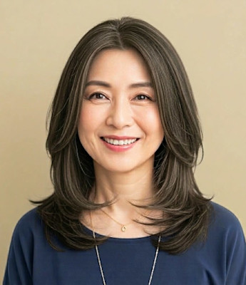 ベージュ系の柔らかカラー☆ハッシュカット