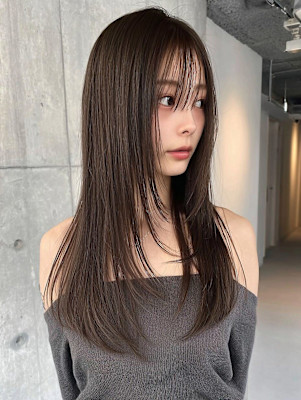レイヤーロング/ハッシュカット/シルキーベージュ/鶴舞/髪質