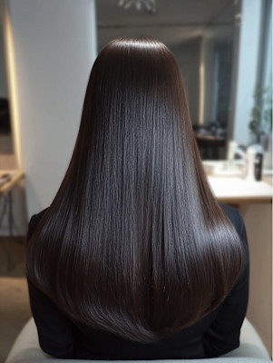 レイヤーロング/ハッシュカット/シルキーベージュ/鶴舞/髪質