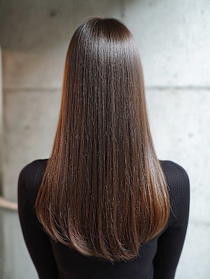 レイヤーロング/ハッシュカット/シルキーベージュ/鶴舞/髪質