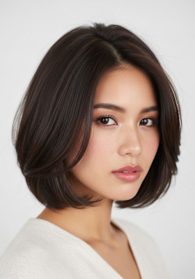 レイヤーショートボブ/モカブラウン/大人可愛い/顔周りボブ