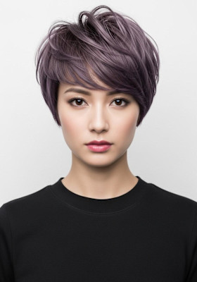 ハンサムショートウルフ/ダークラベンダー/カッコ可愛い系