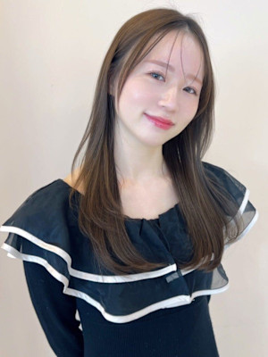 髪質改善 シースルーバング レイヤーカット ストレート 美髪