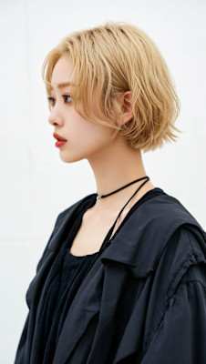 透けるハイトーン×無造作ウェーブで垢抜けショートボブ