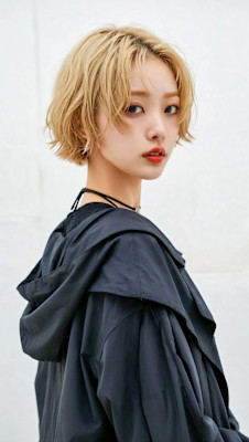 視線を奪うブロンドショート。アンニュイな束感で魅せる旬髪