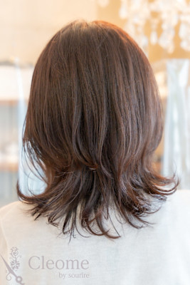 ♪黒髪クラゲヘアーオリーブグレー小顔ココアベージュ薄め前髪