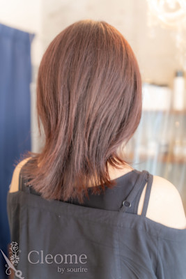 ♪オリーブグレークラゲヘアーココアベージュ小顔レイヤー黒髪