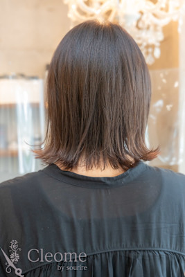 ♪オリーブグレー小顔レイヤーカットクラゲヘアーココアベージュ