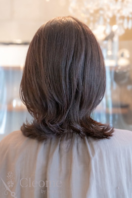 ♪黒髪クラゲヘアーオリーブグレー小顔ココアベージュ薄め前髪