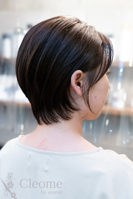 ♪シースルーバング前髪斜めバング艶感黒髪グランマッシュ美髪