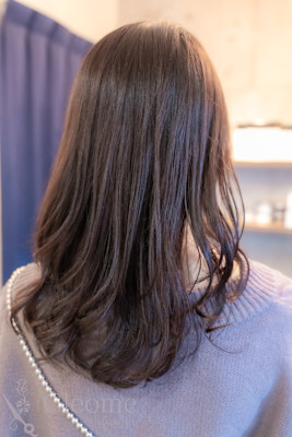 ♪オリーブグレー小顔レイヤーカットクラゲヘアーココアベージュ