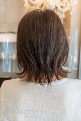 ♪黒髪クラゲヘアーオリーブグレー小顔ココアベージュ薄め前髪