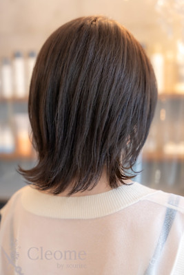 ♪黒髪クラゲヘアーオリーブグレー小顔ココアベージュ薄め前髪