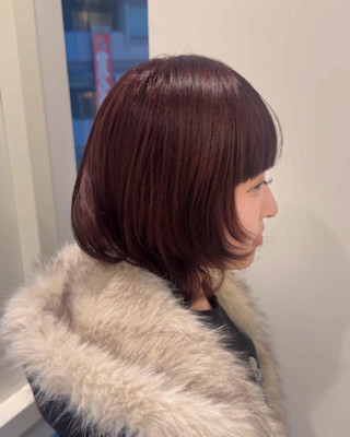 ハッシュカット/ワインレッド