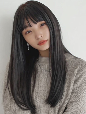 レイヤーロング/ハッシュカット/シルキーベージュ/鶴舞/髪質