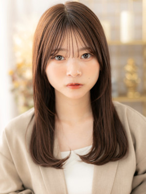 透け感ダークアッシュスーパーロングレイヤー　レイヤーカットb