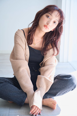 ベビーバングウルフパーマ