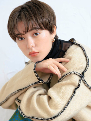 ニュアンスパーマのマッシュショート