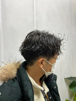 爽やかツーブロック刈り上げ束感アップバング