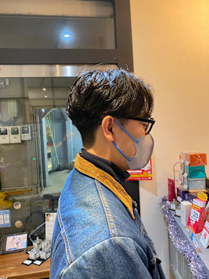 爽やかツーブロック刈り上げ束感アップバング