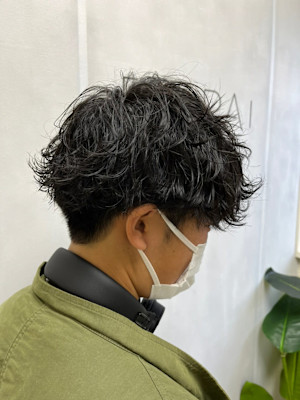 爽やかツーブロック刈り上げ束感アップバング