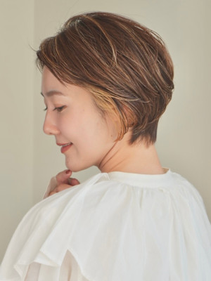 ショート・ボブ/丸顔/前髪あり/絶壁解消/20代/30代