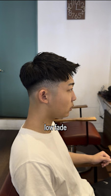 ローフェード×アップバングショート＊骨格補正カット