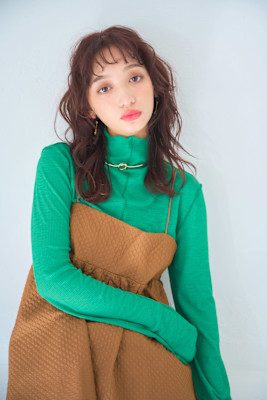 ベビーバングウルフパーマ