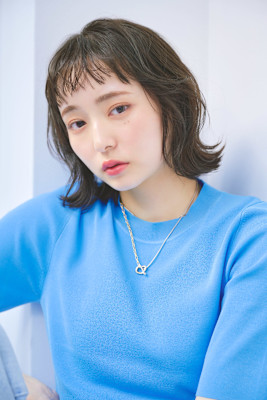 コテ巻き風パーマボブレイヤーボブ前髪パーマ