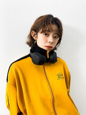 切りっぱなしボブ×前髪パーマ