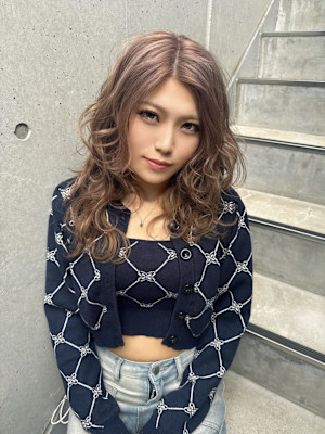 ハッシュカット/顔周りカット/ダークブラウン/シャギーカット