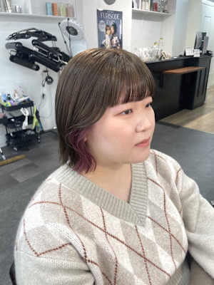 ピンクラベンダー/ピンクアッシュ/春カラー/インナーカラー