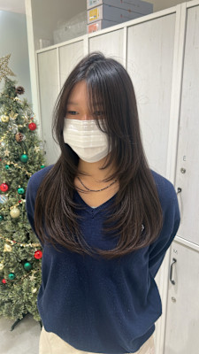 顔まわりレイヤーで大人っぽく♪
