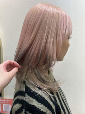 春人気！ピンクベージュ×裾カラーのレイヤー/ルーツ