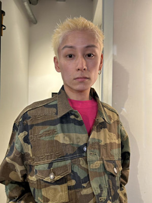 ブロンド メンズショート ブリーチ スパイキーショート