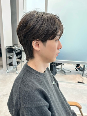 ナチュラルシースルーマッシュ(ショートネープ/ダウンパーマ)