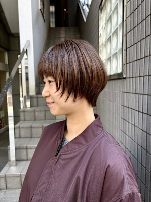 ショートボブ×ショートレイヤー×透明感カラー×横浜×石川町
