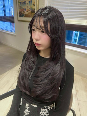 【AYAKI】ダークラベンダー レイヤーカット 銀座