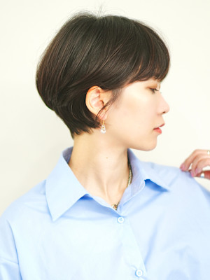 前下がりショート・ボブ/絶壁解消/前髪あり/40代/30代