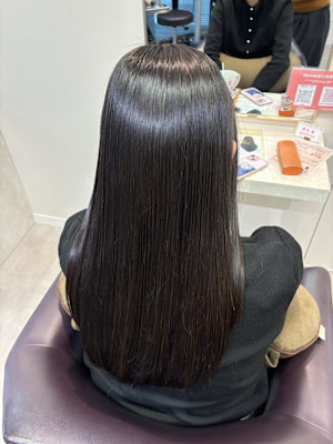 暗髪×縮毛矯正×トリートメント