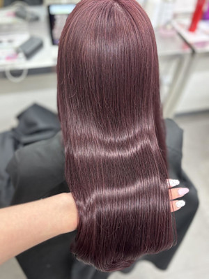 ピンクラベンダー/暖色カラー/髪質改善