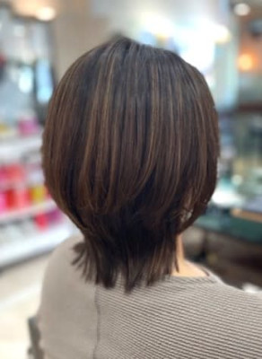 ハイライトを活かしたリタッチカラー×大人くびれレイヤー