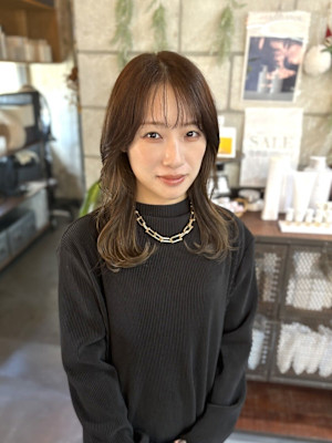 マロンブラウン × 顔まわりレイヤー